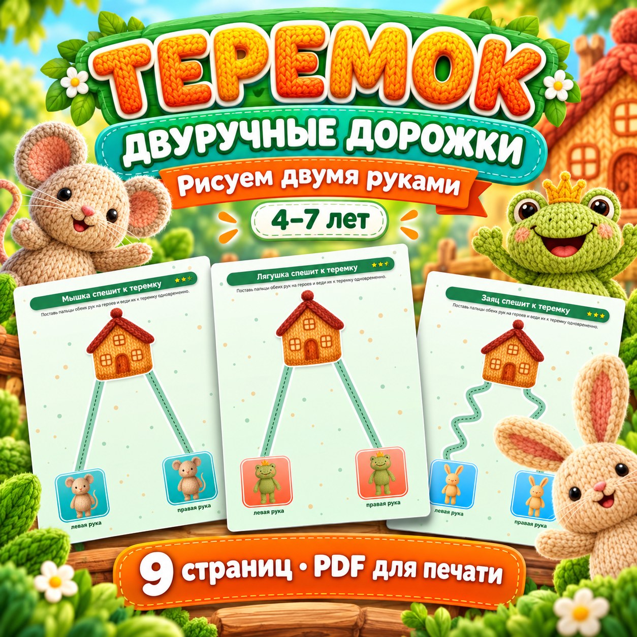 ТЕРЕМОК ДВУРУЧНЫЕ ДОРОЖКИ — 4-5 лет, 5-7 лет — скачать для детского сада