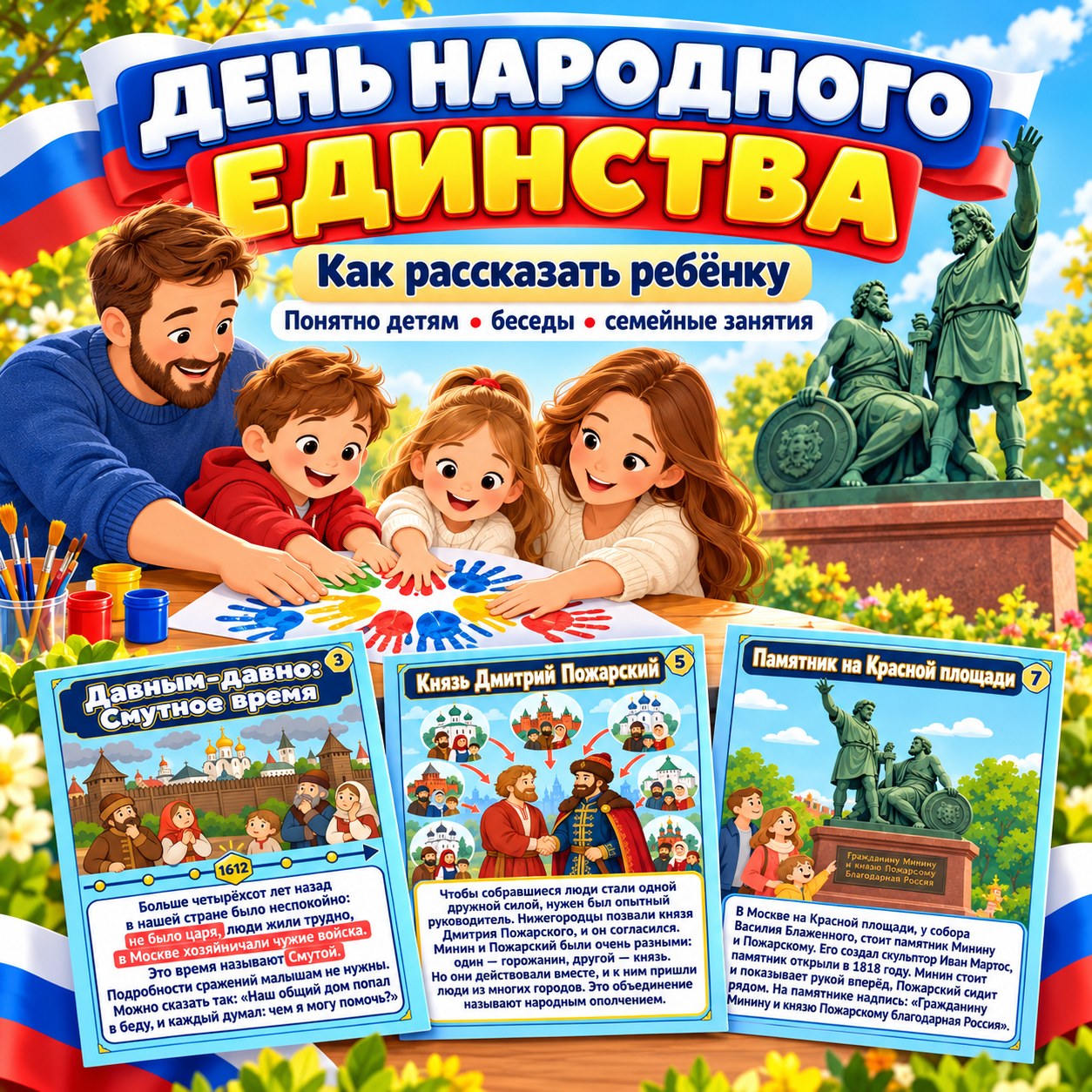 ПАПКА-ПЕРЕДВИЖКА ДЕНЬ НАРОДНОГО ЕДИНСТВА — КАК РАССКАЗАТЬ РЕБЁНКУ — народы россии, день народного единства, папка-передвижка — скачать дл...