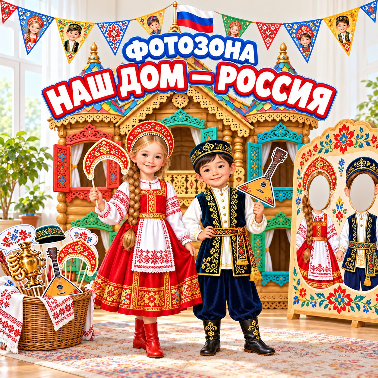 ФОТОЗОНА НАШ ДОМ — РОССИЯ — россия, 4-5 лет, 5-7 лет — скачать для детского сада