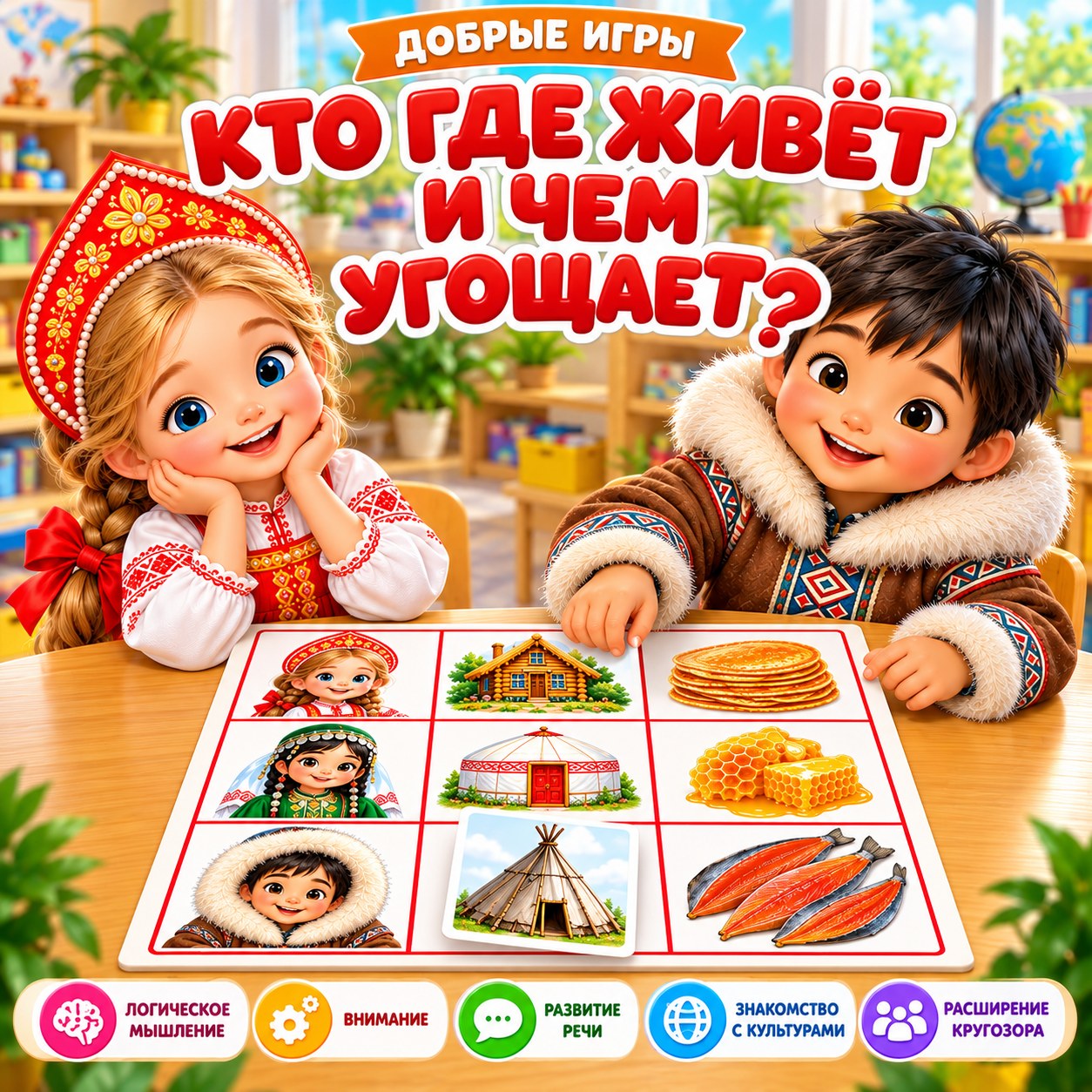 ЛОГИКА КТО ГДЕ ЖИВЁТ И ЧЕМ УГОЩАЕТ — логика, 4-5 лет, 5-7 лет — скачать для детского сада