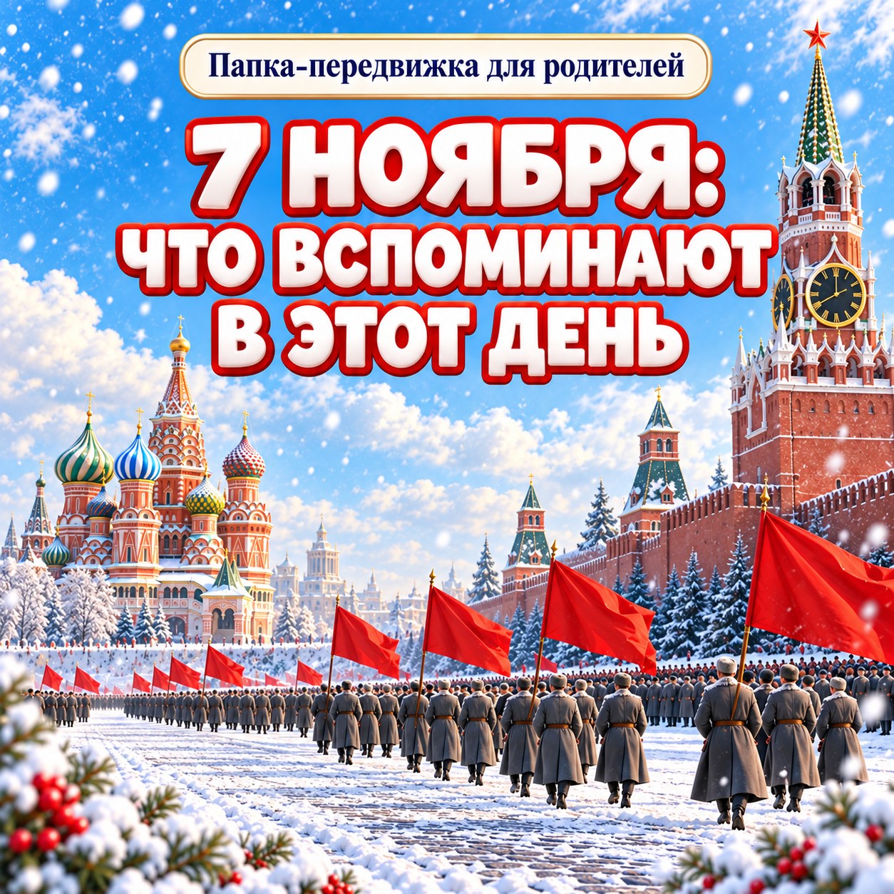 ПАПКА ПЕРЕДВИЖКА 7 НОЯБРЯ ПАРАД 1941 ГОДА — папка-передвижка, 4-5 лет, 5-7 лет — скачать для детского сада