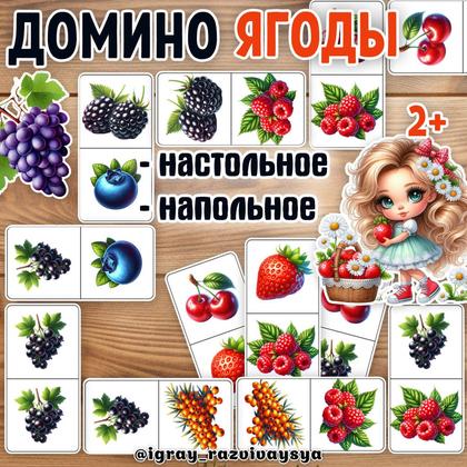 ДОМИНО ЯГОДЫ — внимание, домино, мелкая моторика — для детского сада — Играй и Развивайся
