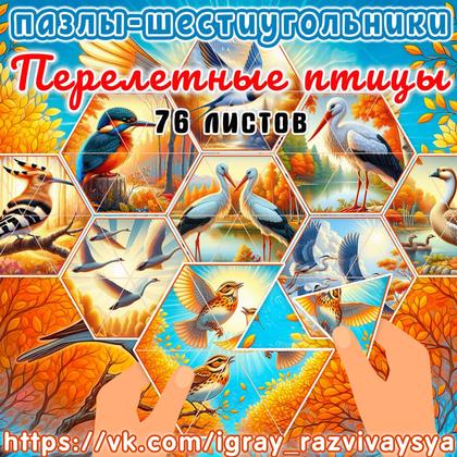 ПАЗЛЫ ШЕСТИУГОЛЬНИКИ ПЕРЕЛЕТНЫЕ ПТИЦЫ