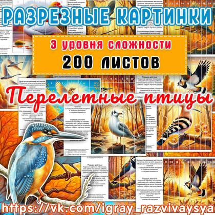 МАТПАЗЛЫ ПЕРЕЛЕТНЫЕ ПТИЦЫ — математика, пазлы, пазлы математические — для детского сада — Играй и Развивайся