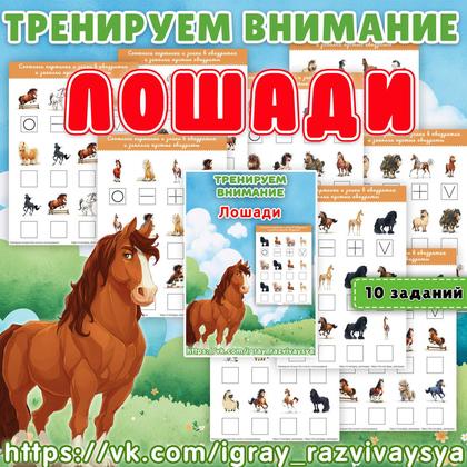 ТРЕНИРУЕМ ВНИМАНИЕ ЛОШАДИ