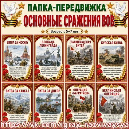ПАПКА ПЕРЕДВИЖКА ОСНОВНЫЕ СРАЖЕНИЯ ВОВ