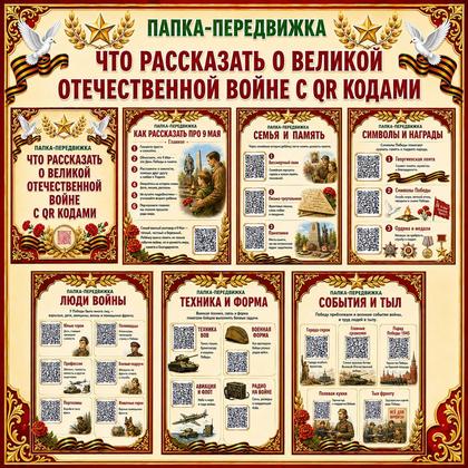ПАПКА-ПЕРЕДВИЖКА О ВОВ С QR-КОДАМИ — 9 мая, 9 мая 2026, вов — для детского сада — Играй и Развивайся