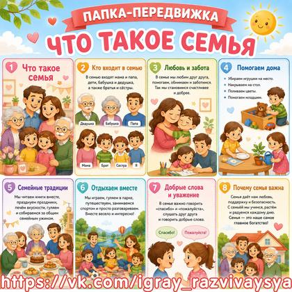 ПАПКА-ПЕРЕДВИЖКА «ЧТО ТАКОЕ СЕМЬЯ»