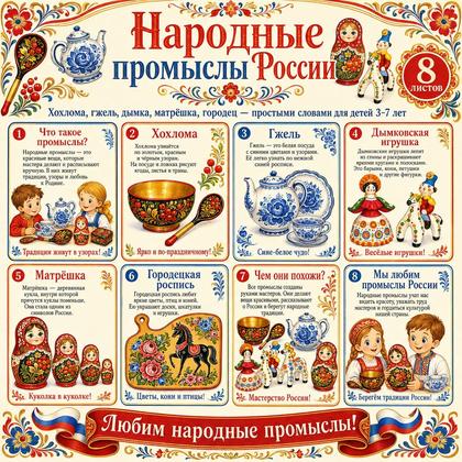 ПАПКА ПЕРЕДВИЖКА НАРОДНЫЕ ПРОМЫСЛЫ РОССИИ