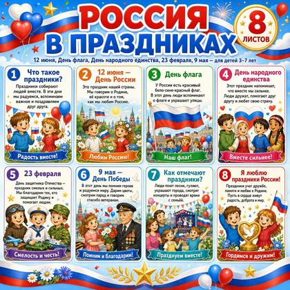 ПАПКА ПЕРЕДВИЖКА РОССИЯ В ПРАЗДНИКАХ — папка-передвижка, Россия, патриотическое воспитание — для детского сада — Играй и Р...