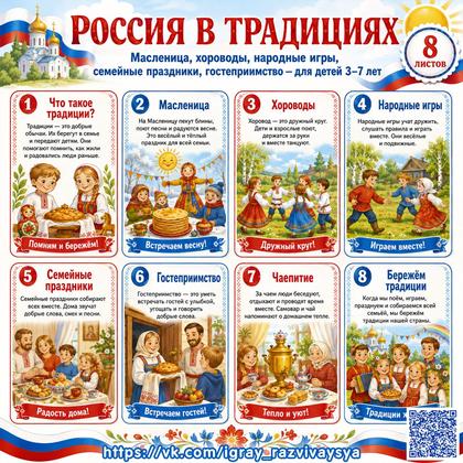 ПАПКА ПЕРЕДВИЖКА РОССИЯ В ТРАДИЦИЯХ — папка-передвижка, Россия, патриотическое воспитание — для детского сада — Играй и Ра...