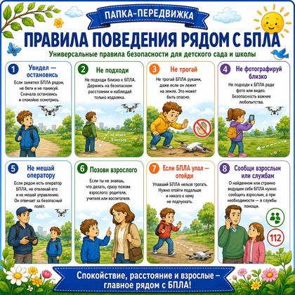 ПАПКА ПЕРЕДВИЖКА ПРАВИЛА ПОВЕДЕНИЯ РЯДОМ С БПЛА