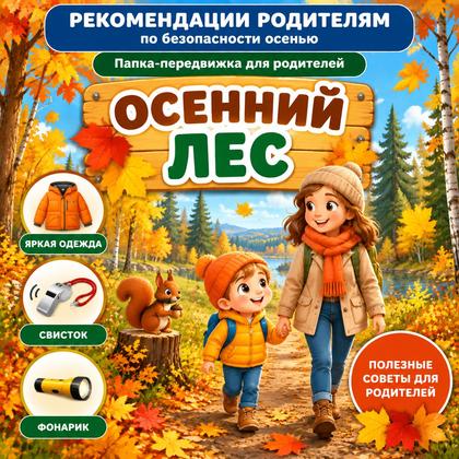 ПАПКА ПЕРЕДВИЖКА ОСЕННИЙ ЛЕС — 5-7 лет, папка передвижка, оформление — для детского сада — Играй и Развивайся