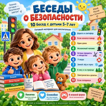 БЕСЕДЫ О БЕЗОПАСНОСТИ — безопасность, картотека, 5-7 лет — для детского сада — Играй и Развивайся