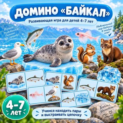 ДОМИНО БАЙКАЛ — байкал, природа, домино — для детского сада — Играй и Развивайся
