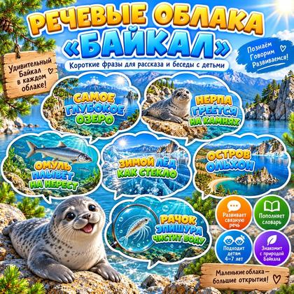 РЕЧЕВЫЕ ОБЛАКА БАЙКАЛ — байкал, природа, оформление — для детского сада — Играй и Развивайся