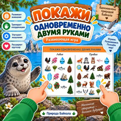 ПОКАЖИ ДВУМЯ РУКАМИ БАЙКАЛ — байкал, природа, нейроигры — для детского сада — Играй и Развивайся