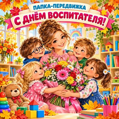 ПАПКА ПЕРЕДВИЖКА ДЕНЬ ВОСПИТАТЕЛЯ — детский сад, папки передвижки, день воспитателя — для детского сада — Играй и Развивайся