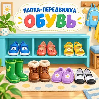 ПАПКА ПЕРЕДВИЖКА ОБУВЬ — обувь, папки передвижки, окружающий мир — для детского сада — Играй и Развивайся