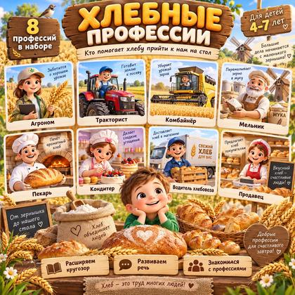 ХЛЕБНЫЕ ПРОФЕССИИ. ДЕНЬ ХЛЕБА — день хлеба, хлеб, профессии — для детского сада — Играй и Развивайся