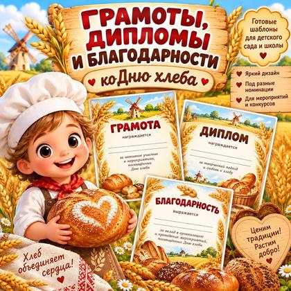 ГРАМОТЫ, ДИПЛОМЫ, БЛАГОДАРНОСТИ. ДЕНЬ ХЛЕБА
