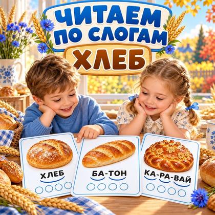 ЧИТАЕМ ПО СЛОГАМ. ХЛЕБ