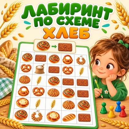 ЛАБИРИНТ ПО СХЕМЕ. ХЛЕБ — день хлеба, хлеб, лабиринты — для детского сада — Играй и Развивайся