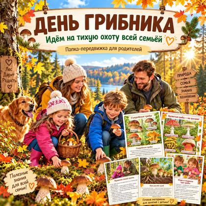 ПАПКА-ПЕРЕДВИЖКА «ДЕНЬ ГРИБНИКА» — папки передвижки, грибы, осень — для детского сада — Играй и Развивайся