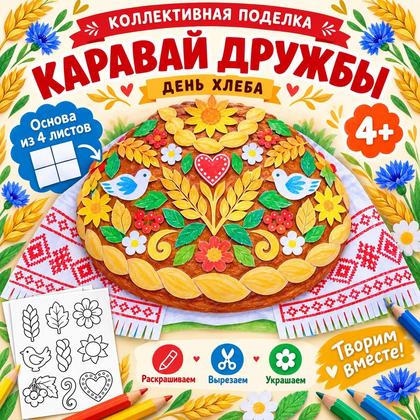 КОЛЛЕКТИВНАЯ ПОДЕЛКА КАРАВАЙ ДРУЖБЫ ДЕНЬ ХЛЕБА — день хлеба, хлеб, творчество — для детского сада — Играй и Развивайся