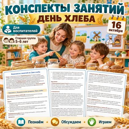 КОНСПЕКТЫ ЗАНЯТИЙ ДЕНЬ ХЛЕБА — день хлеба, хлеб, педагогика — для детского сада — Играй и Развивайся