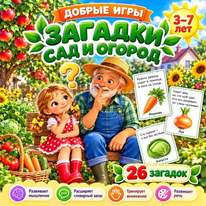 ЗАГАДКИ САД И ОГОРОД — овощи, фрукты, ягоды — для детского сада — Играй и Развивайся