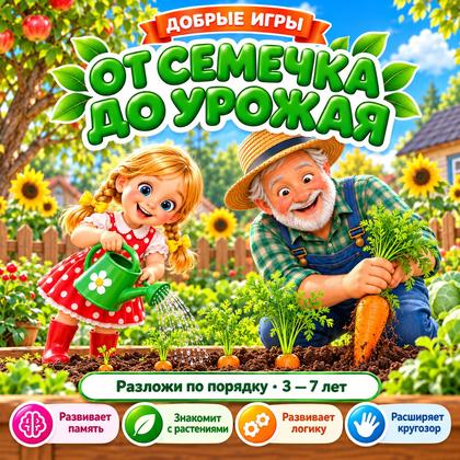 ОТ СЕМЕЧКА ДО УРОЖАЯ — овощи, фрукты, ягоды — для детского сада — Играй и Развивайся