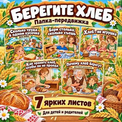 ПАПКА-ПЕРЕДВИЖКА БЕРЕГИТЕ ХЛЕБ