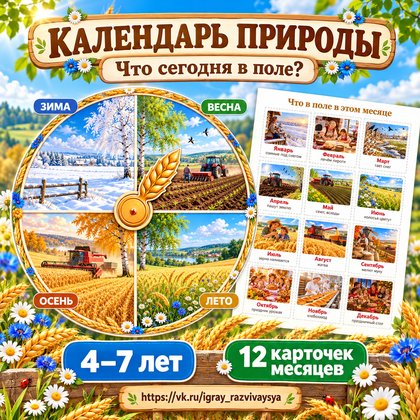 КАЛЕНДАРЬ ПРИРОДЫ ЧТО СЕГОДНЯ В ПОЛЕ — осень, природа, 4-5 лет — для детского сада — Играй и Развивайся