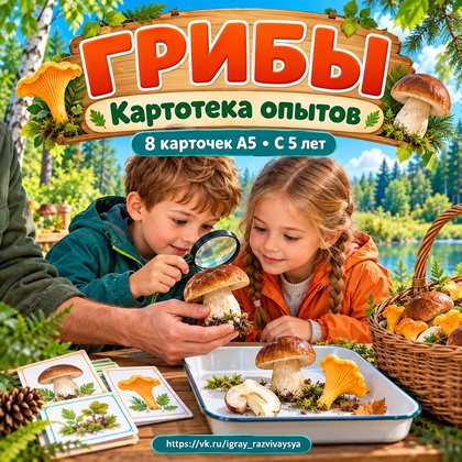 КАРТОТЕКА ОПЫТОВ ГРИБЫ — грибы, картотека, опыты — для детского сада — Играй и Развивайся