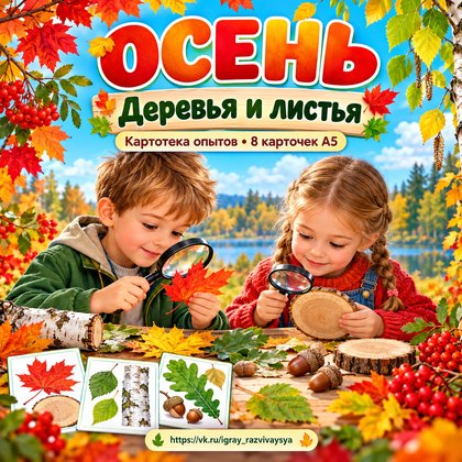 КАРТОТЕКА ОПЫТОВ ОСЕНЬ ДЕРЕВЬЯ И ЛИСТЬЯ — осень, картотека, опыты — для детского сада — Играй и Развивайся