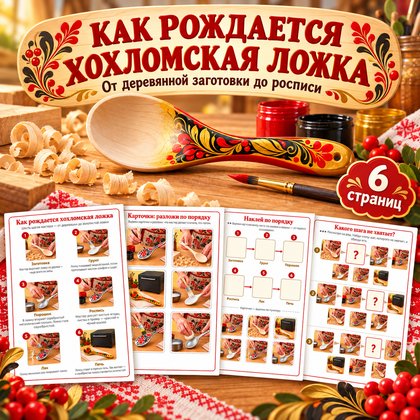 КАК РОЖДАЕТСЯ ХОХЛОМСКАЯ ЛОЖКА — Хохлома, народные промыслы, 4-5 лет — для детского сада — Играй и Развивайся