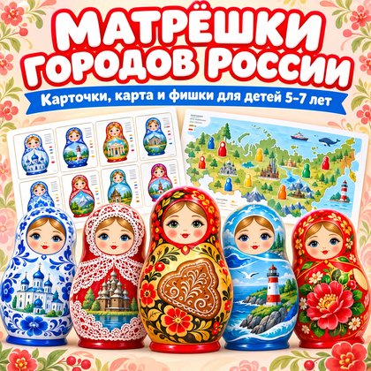 МАТРЁШКИ ГОРОДОВ РОССИИ — матрешка, народные промыслы, 4-5 лет — для детского сада — Играй и Развивайся