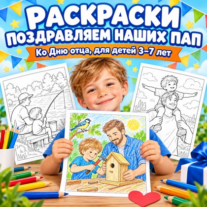 РАСКРАСКИ ПОЗДРАВЛЯЕМ НАШИХ ПАП