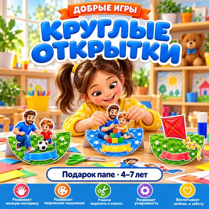 КРУГЛЫЕ ОТКРЫТКИ ДЕНЬ ОТЦА