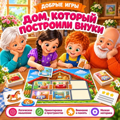ДОМ, КОТОРЫЙ ПОСТРОИЛИ ВНУКИ — 4-5 лет, 5-7 лет, бабушки и дедушки — для детского сада — Играй и Развивайся