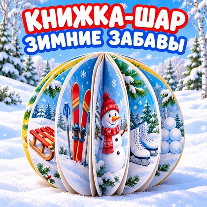 КНИЖКА-ШАР ЗИМНИЕ ЗАБАВЫ — зима, 4-5 лет, 5-7 лет — для детского сада — Играй и Развивайся