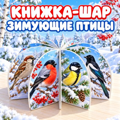 КНИЖКА-ШАР ЗИМУЮЩИЕ ПТИЦЫ — зима, зимующие птицы, птицы — для детского сада — Играй и Развивайся
