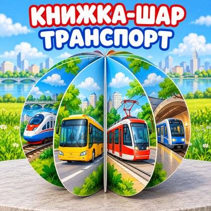 КНИЖКА-ШАР ТРАНСПОРТ — транспорт, 4-5 лет, 5-7 лет — для детского сада — Играй и Развивайся
