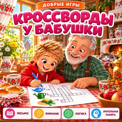 КРОССВОРДЫ У БАБУШКИ — 4-5 лет, 5-7 лет, бабушки и дедушки — для детского сада — Играй и Развивайся