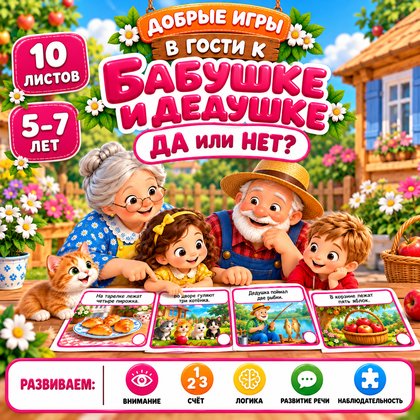 ПРАВДА ИЛИ НЕТ У БАБУШКИ И ДЕДУШКИ — 4-5 лет, 5-7 лет, бабушки и дедушки — для детского сада — Играй и Развивайся