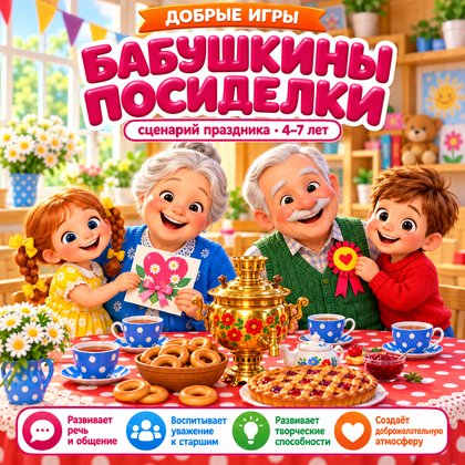 СЦЕНАРИЙ ПРАЗДНИКА БАБУШКИНЫ ПОСИДЕЛКИ — сценарий, 4-5 лет, 5-7 лет — для детского сада — Играй и Развивайся