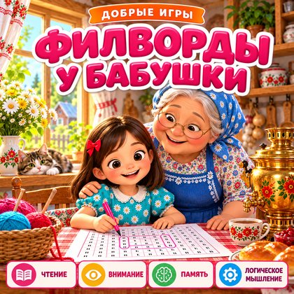 ФИЛВОРДЫ У БАБУШКИ — 4-5 лет, 5-7 лет, бабушки и дедушки — для детского сада — Играй и Развивайся