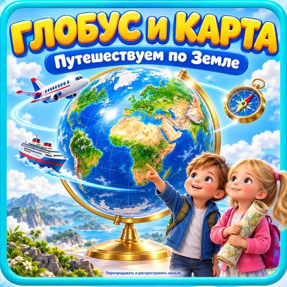 ПАПКА-ПЕРЕДВИЖКА ГЛОБУС И КАРТА — папка-передвижка, 4-5 лет, 5-7 лет — для детского сада — Играй и Развивайся