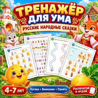 ТРЕНАЖЁР ДЛЯ УМА РУССКИЕ НАРОДНЫЕ СКАЗКИ — народы россии, день народного единства, сказки — для детского сада — Играй и Ра...